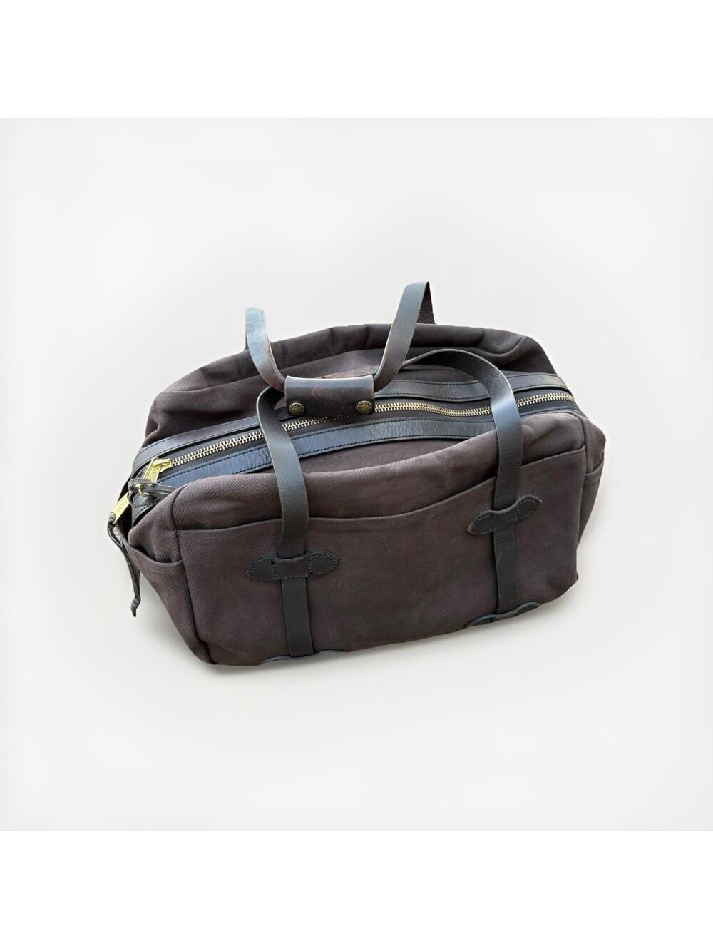 Filson 246 Rugged Twill Small Duffle Bag Brown Bridle Leather USA Travel